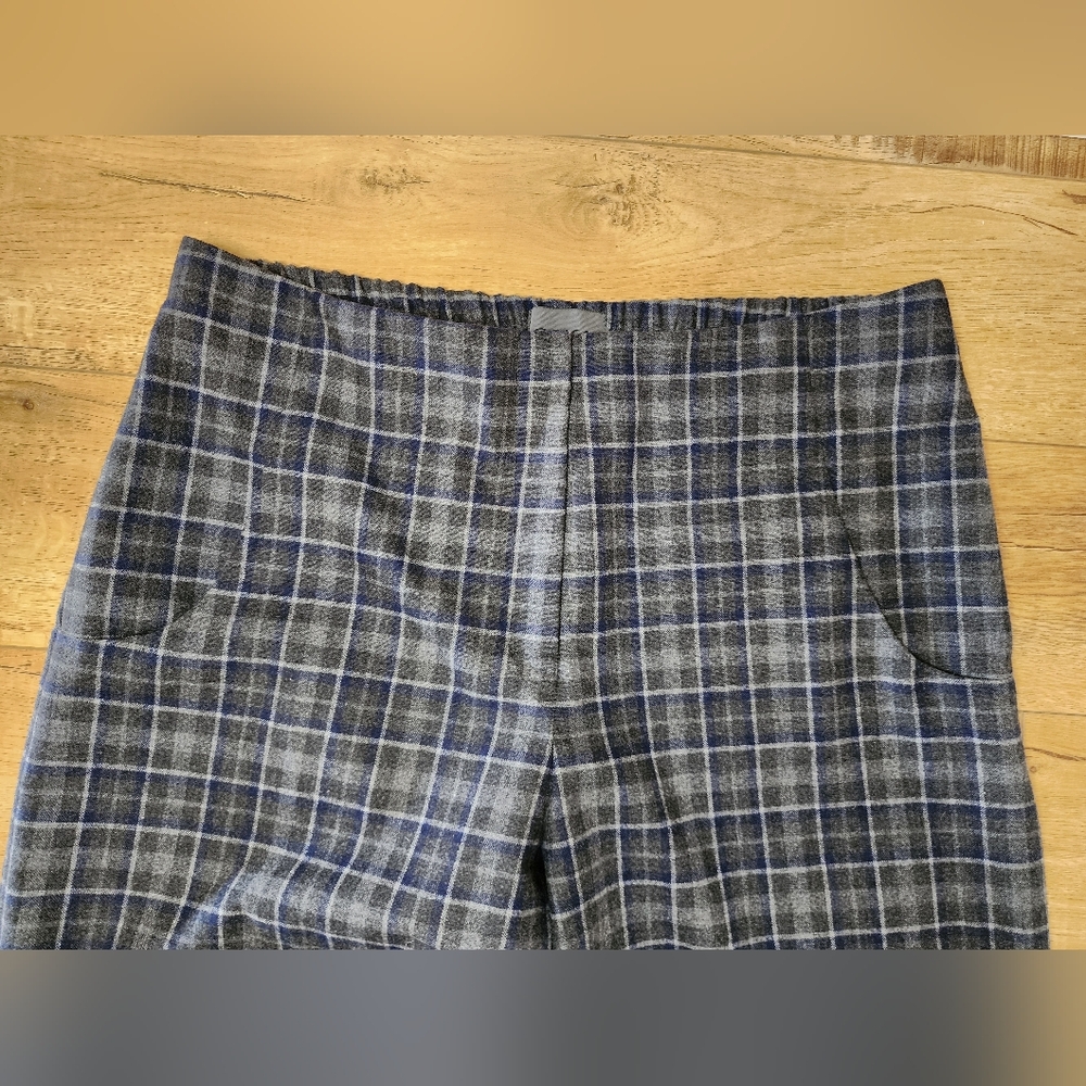 Oska 522 Wool Barrel Pants Sz 4 US 12-14 Elastic Waist Flat Front Flannel Plaid - Picture 3 of 10